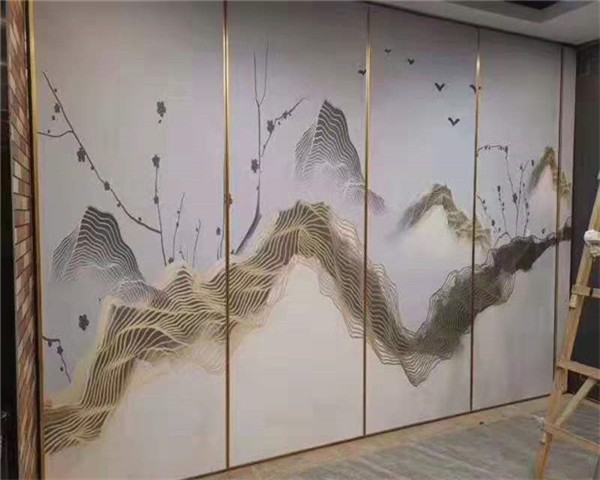 长沙水墨画移动隔断